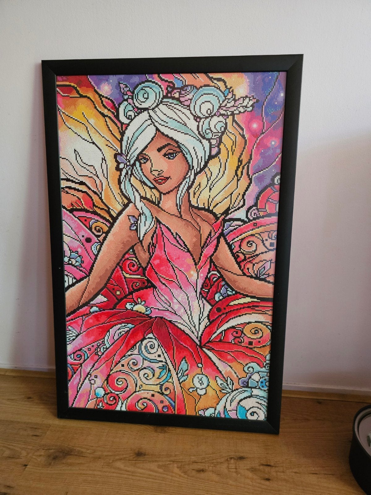 Ingelijste Diamond Painting: Kleurrijke Elf, Ophalen