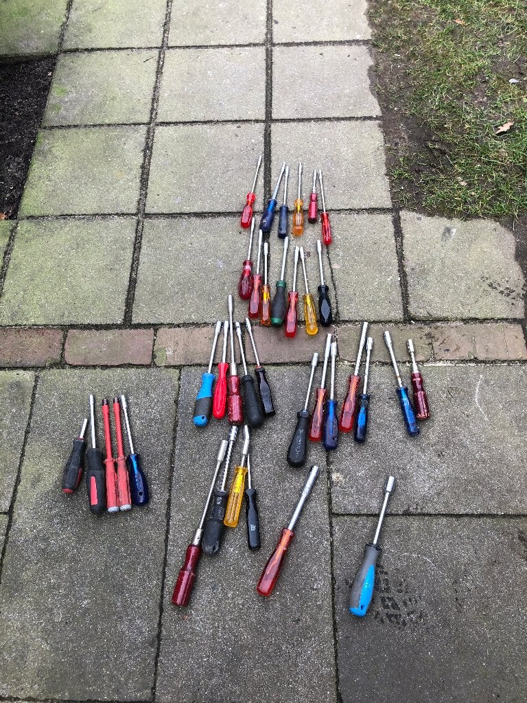 te koop:Partij Lange dopsleutel 36 stuks / Zie tekst, Ophalen of Verzenden, Gebruikt