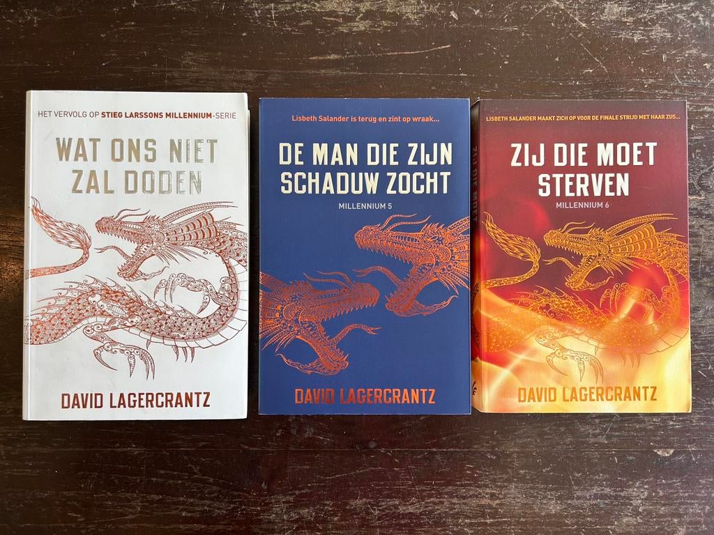3x D. Lagercrantz - Zij die moet sterven - Millenium 4+5+6, Ophalen of Verzenden, Zo goed als nieuw, David Lagercrantz