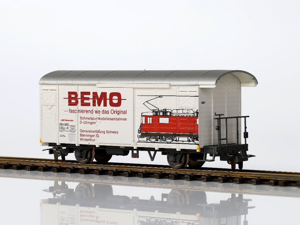 Nieuwe Rh.B. Gesloten Goederenwagon Gbk-v 5607 'Bemo', H0m, Overige merken, Gelijkstroom, Ophalen of Verzenden, Analoog