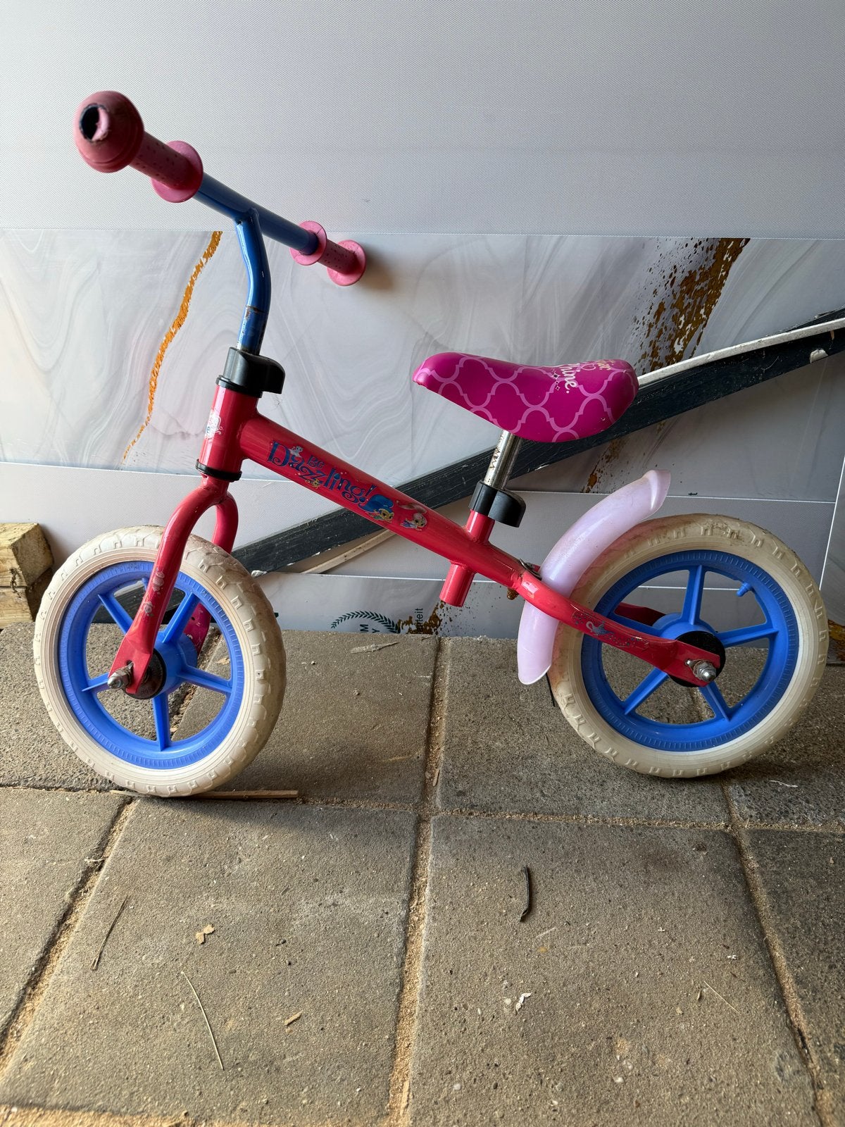 Roze kinderloopfiets 'Be Dazzling!', Ophalen, Gebruikt, Minder dan 16 inch