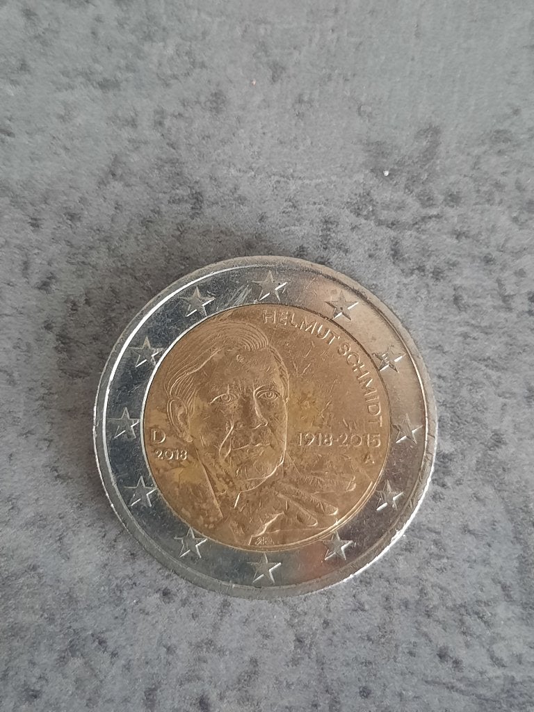 Munt 2 Euro - Duitsland 2018 - Helmut Schmidt 1918-2018 A, Postzegels en Munten, Ophalen of Verzenden, Duitsland, 2 euro, Losse munt