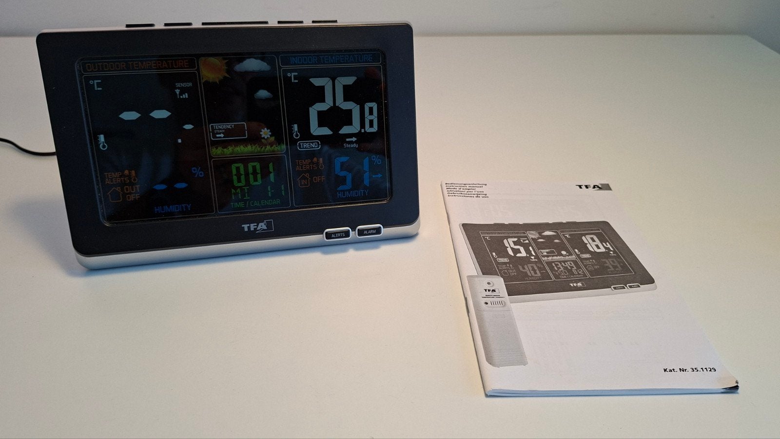 TFA Dostmann Weerstation met Buitenvoeler en Handleiding, Ophalen of Verzenden, Zo goed als nieuw, Weerstation