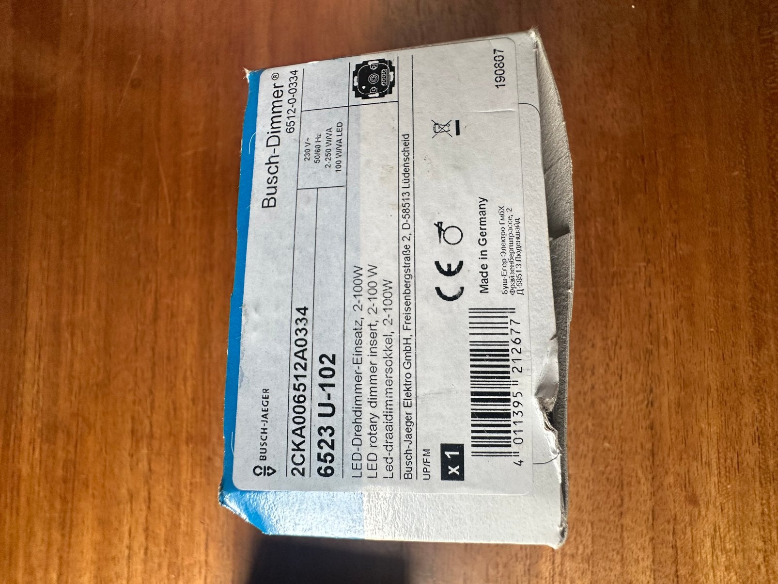 1 Dimmer busch jaeger, Doe-het-zelf en Verbouw, Elektra en Kabels, Ophalen of Verzenden, Zo goed als nieuw, Busch-Jaeger, Dimmer
