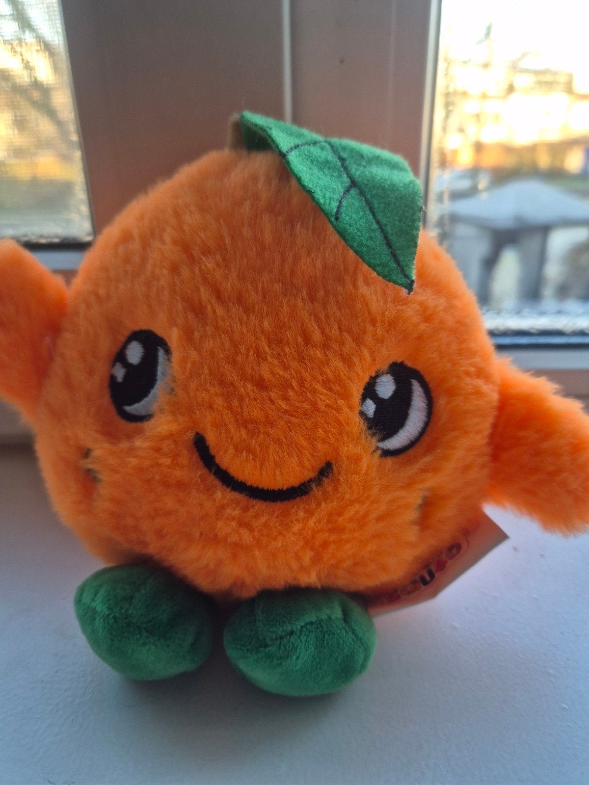 Schattige Oranje Knuffel met Blad en Voetjes, Oranje, Overige merken, Overige karakters, Overige typen