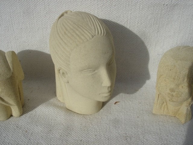 3x Vintage MARBELL Stone Art beelden / objecten, Ophalen of Verzenden, 20 - 50 cm, Steen of Keramiek, Beeld