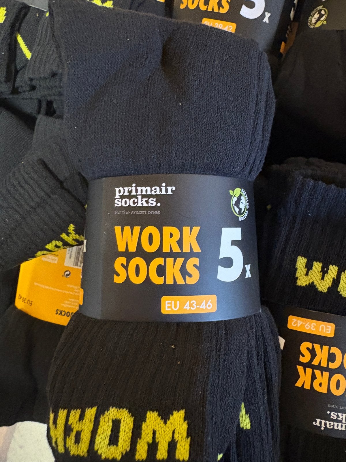 Partij Primair Work Socks - Maten 39/42 en 43/46, Ophalen, Nieuw, Overige maten, Zwart