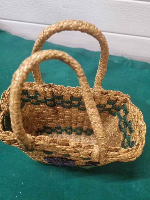 Handtas riet vintage klein, Ophalen of Verzenden, 'T Olde Gre-j, Info@toldegrej.nl, Endepoelstraat 20f Didam