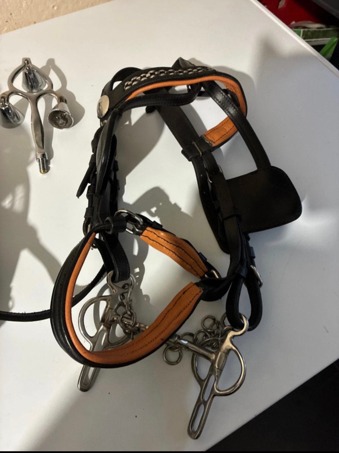 Mooie mentuig Shetlander zwart met bruin, Dieren en Toebehoren, Paarden en Pony's | Hoofdstellen en Tuigage, Bruin, Mentuig, Zo goed als nieuw