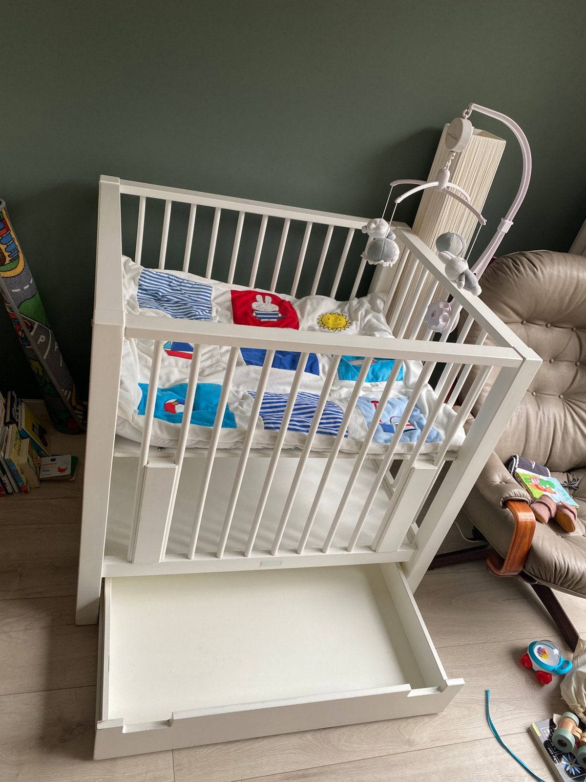 Box met lade, Kinderen en Baby's, Ophalen, Gebruikt, Vierkant, In hoogte verstelbaar