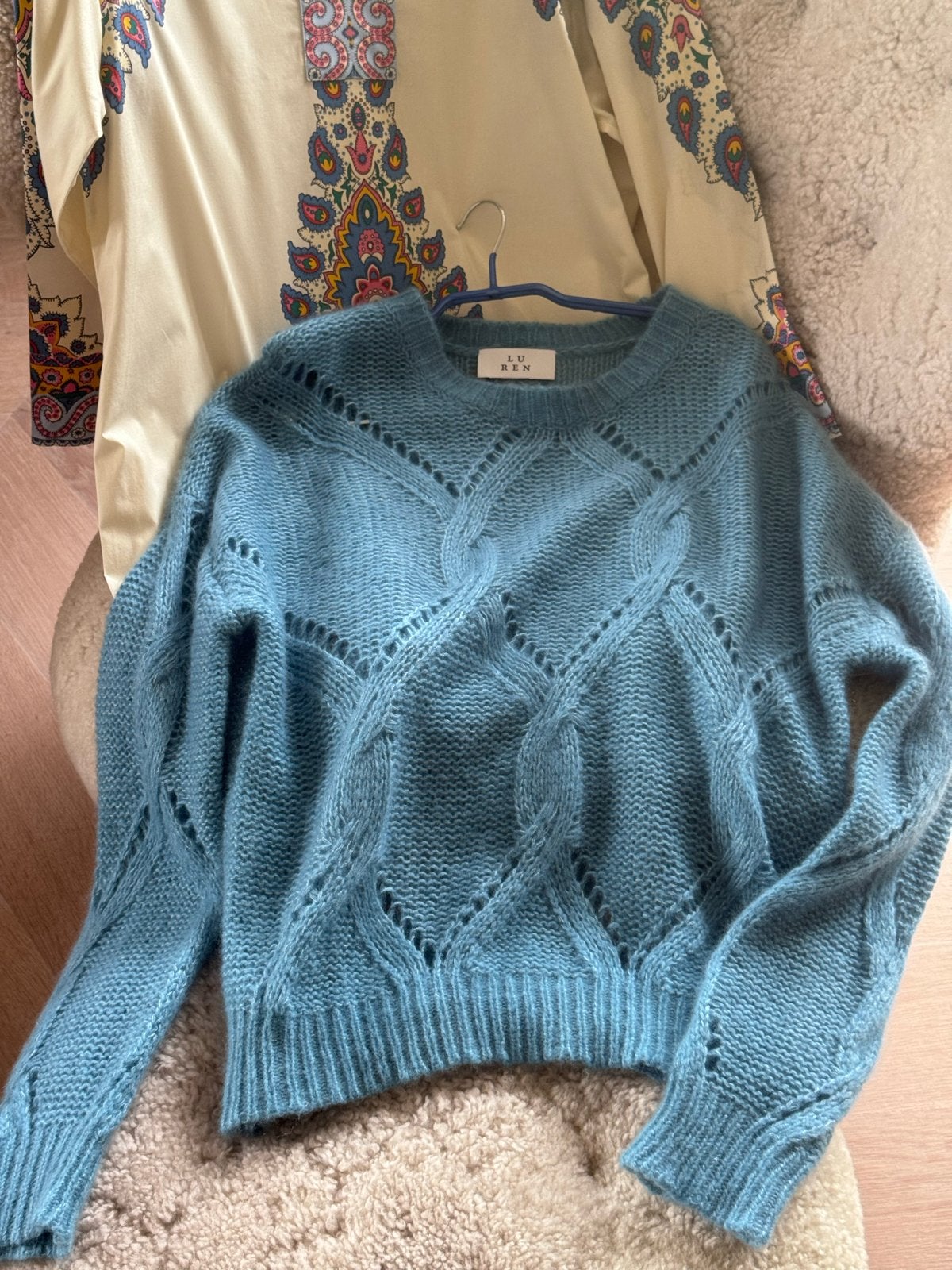 LU REN Kasjmier Zijde Trui - Maat L, Kleding | Dames, Verzenden, Nieuw, Maat 42/44 (L), Blauw