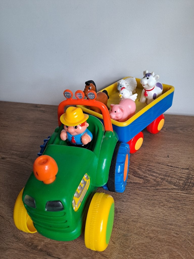 Big Steps Old McDonald Tractor met aanhangwagen