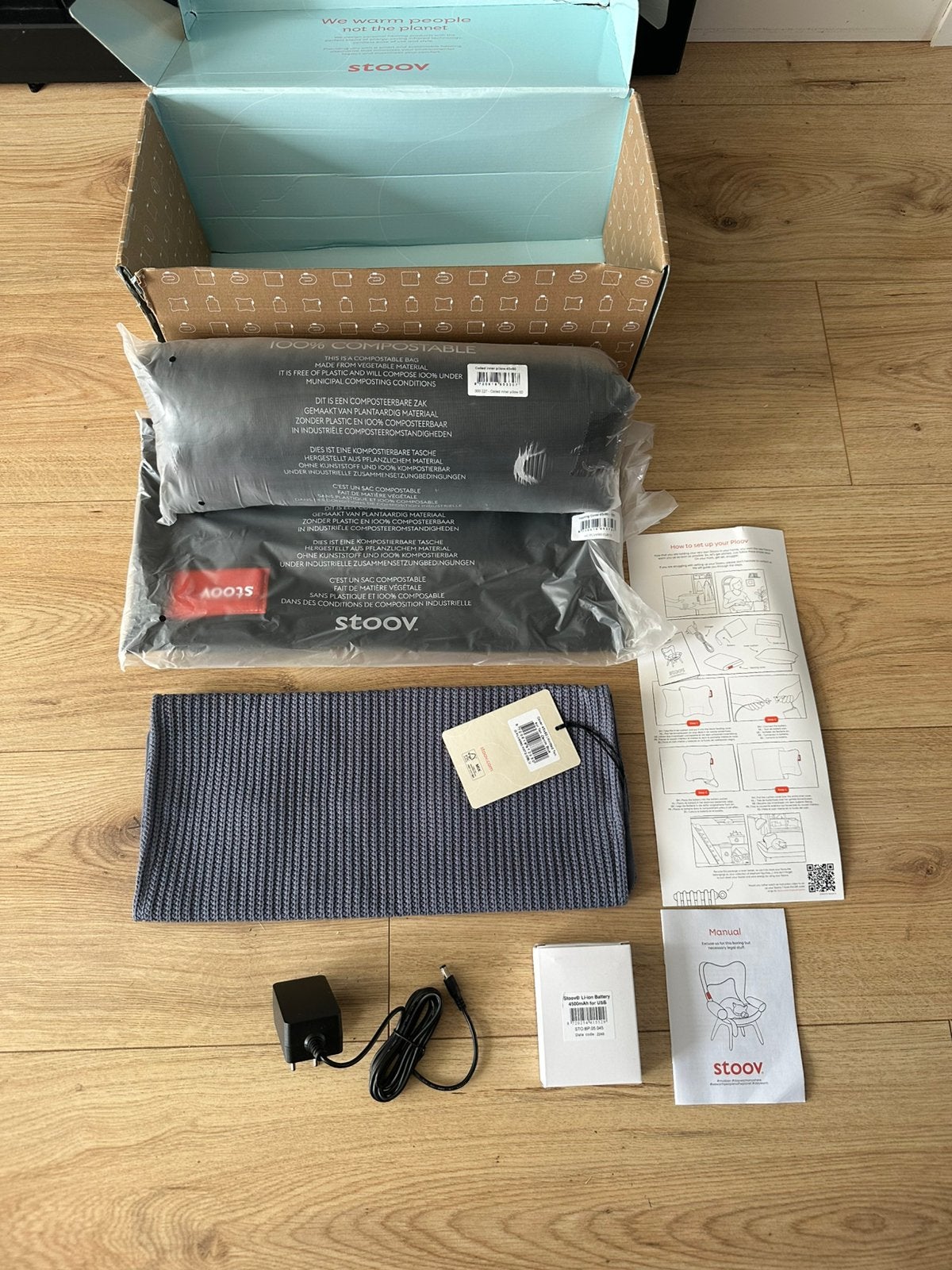 Stoov Ploov nieuw met grote batterij Knitted warmtekussen, Ophalen of Verzenden, Nieuw, Rechthoekig