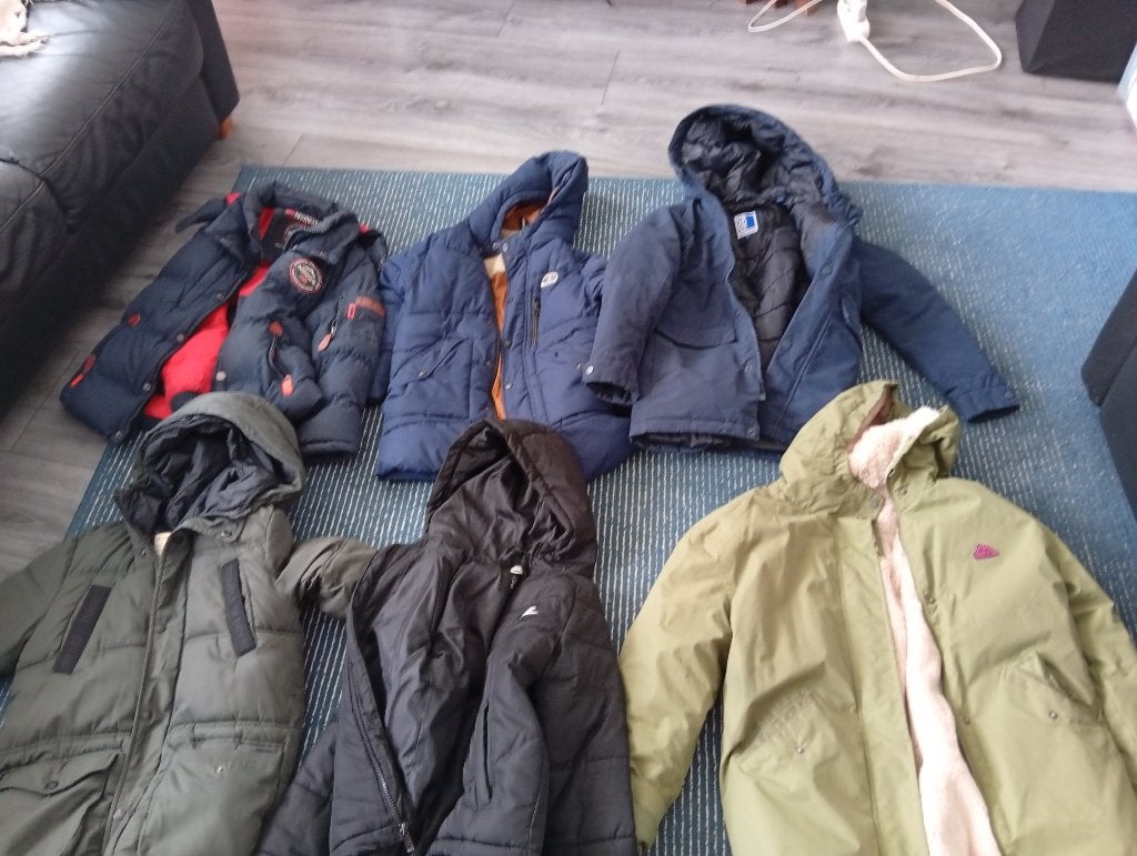 6 tweedehands herfst- en winterjassen. Leeftijd 7-12 jaar., Ophalen, Gebruikt, Jongen, Jas