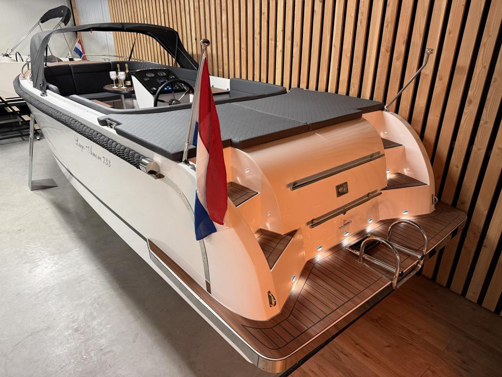 Demo LAGO AMORE 733 '80PK HONDA' KOELKST AUDIO BOEGSCH 2026, 7 m, Zo goed als nieuw, Polyester, Benzine