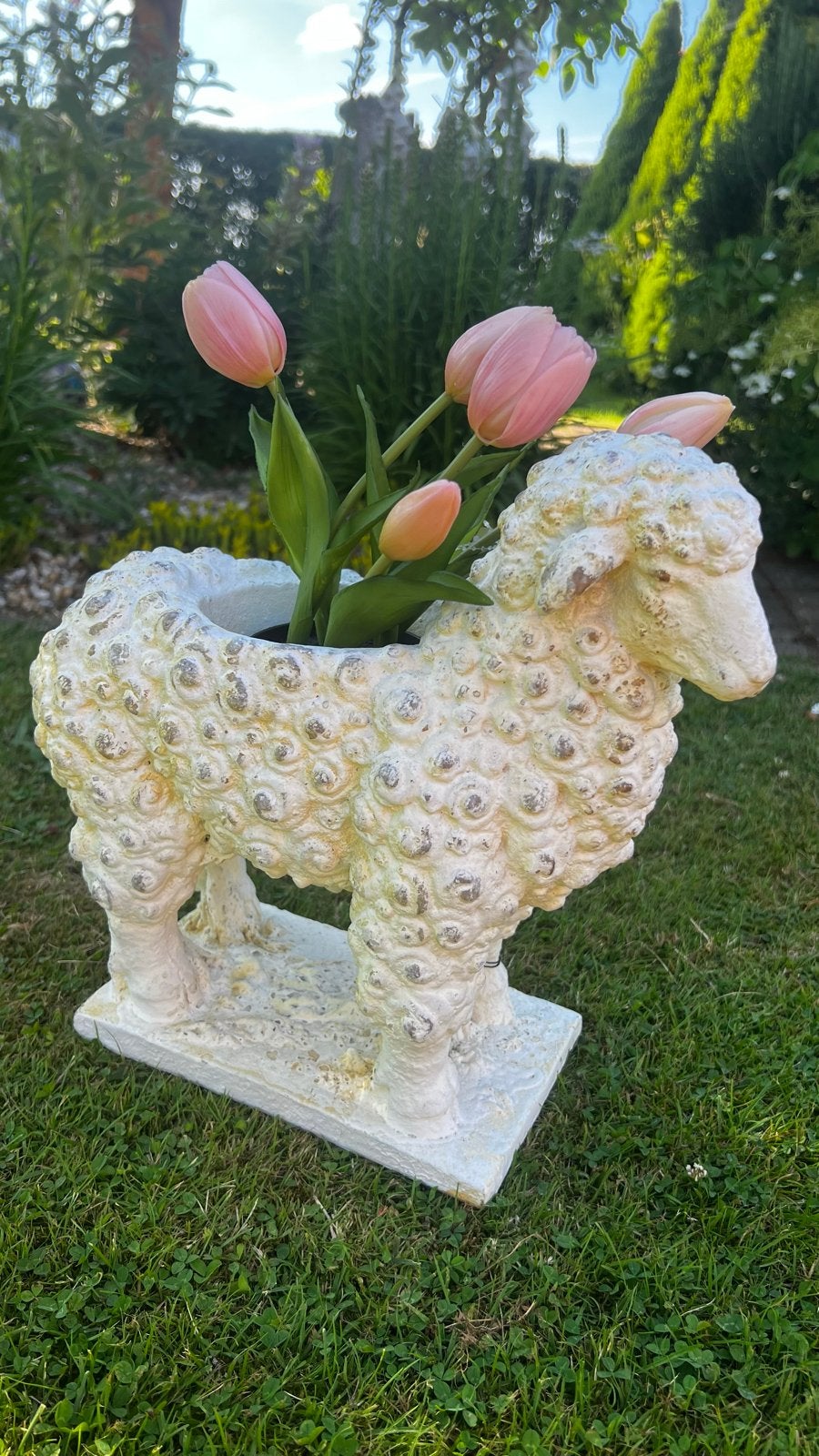 Schattige schapen bloempot - Unieke tuindecoratie, Nieuw, Ophalen of Verzenden, Binnen, Overige vormen