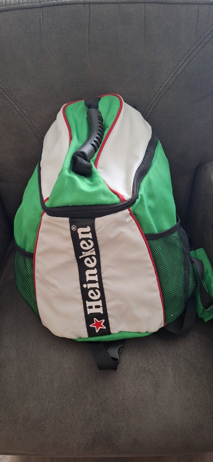 Heineken Koeltas Rugzak - Groen/Wit, Overige merken, Gebruikt, Ophalen of Verzenden, Minder dan 25 cm
