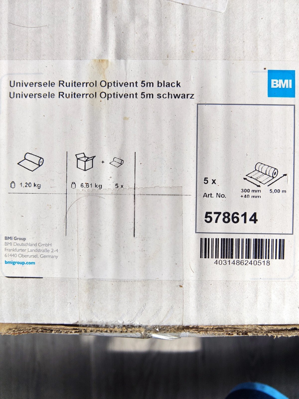 BMI Universele Ruiterrol Optivent 5 x 5m zwart, Ophalen of Verzenden, Nieuw, Zwart, 15 m² of meer