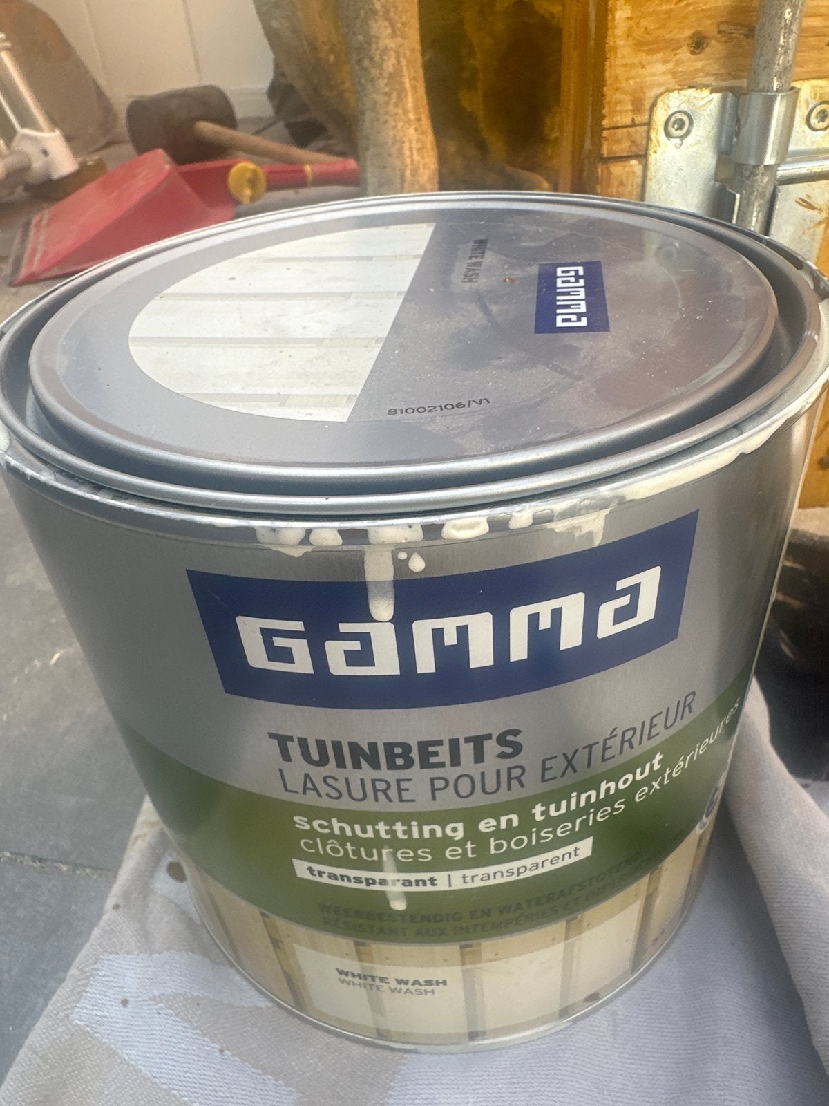 Gamma Tuinbeits White Wash Transparant 2,5 l, Doe-het-zelf en Verbouw, Verf, Beits en Lak, Ophalen, Wit, Nieuw, Beits