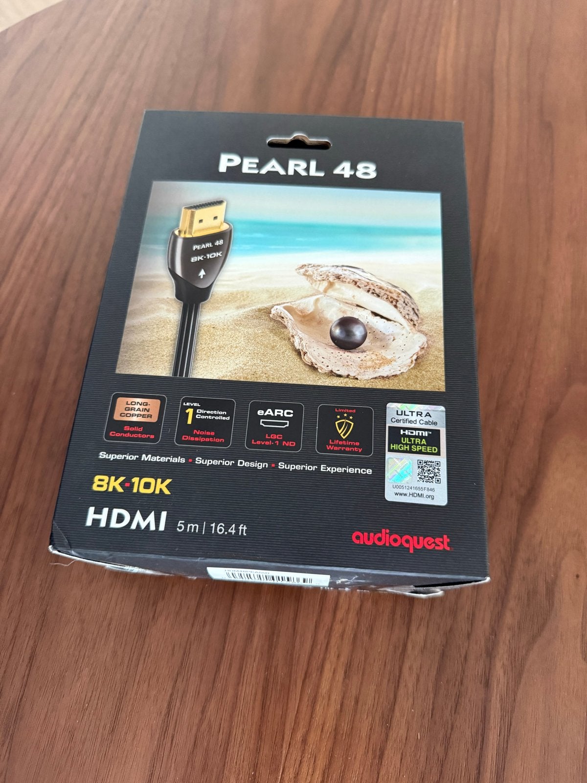 AudioQuest Pearl 48 HDMI Kabel – 5 meter – 8K/10K eARC, Ophalen of Verzenden, Nieuw, 2 tot 5 meter, HDMI-kabel