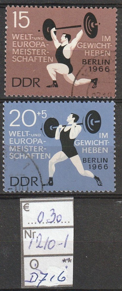 DDR WK Boksen '66 Michel 1210-1 Nr.D716g, Verzenden, DDR, Gestempeld
