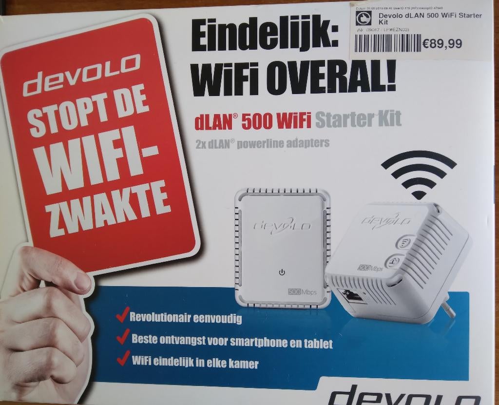 dLan 500 WiFi starter kit, Ophalen, Zo goed als nieuw, Devolo