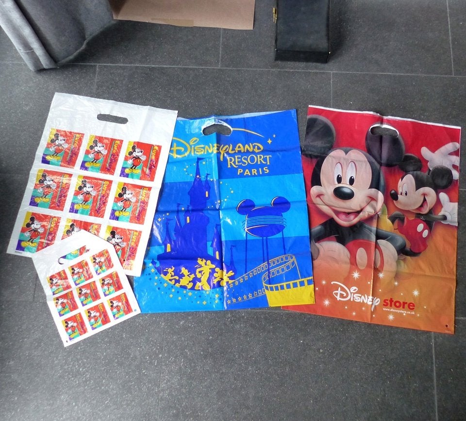 Disney plastic tassen EuroDisney Disneyland resort Paris, Ophalen of Verzenden, Mickey Mouse, Gebruikt, Tas, Koffer of Zak