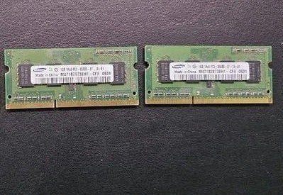 2x DDR3 1GB, Ophalen of Verzenden, DDR3, Laptop