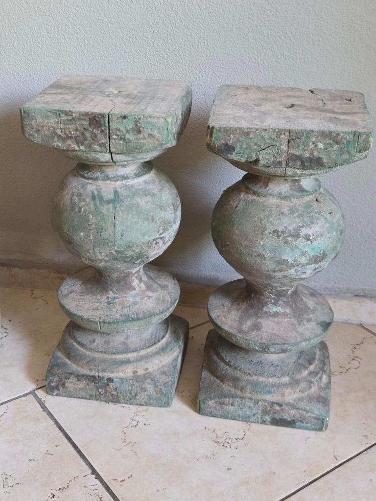 Mooie landelijke houten balusters in Aura Peeperkorn stijl, Ophalen of Verzenden