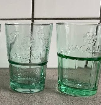 mooie Bacardi glazen vleermuis glas, Ophalen of Verzenden, Zo goed als nieuw, Overige typen