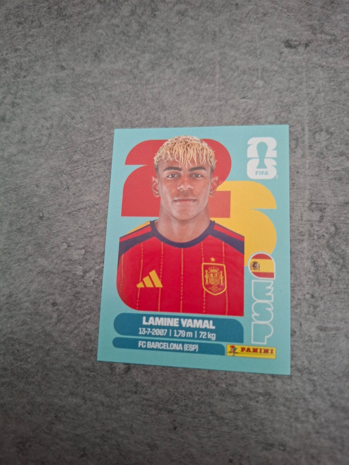 Panini sticker WK 2026 USA. Lamine Yamal Spanje., Ophalen of Verzenden, Zo goed als nieuw, Sticker
