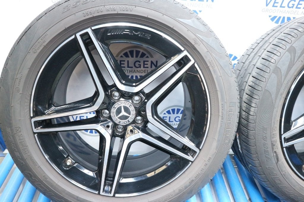 Mercedes GLC AMG velgen 19 inch origineel zomerbanden 5x112, 19 inch, Gebruikt, Banden en Velgen, Ophalen of Verzenden
