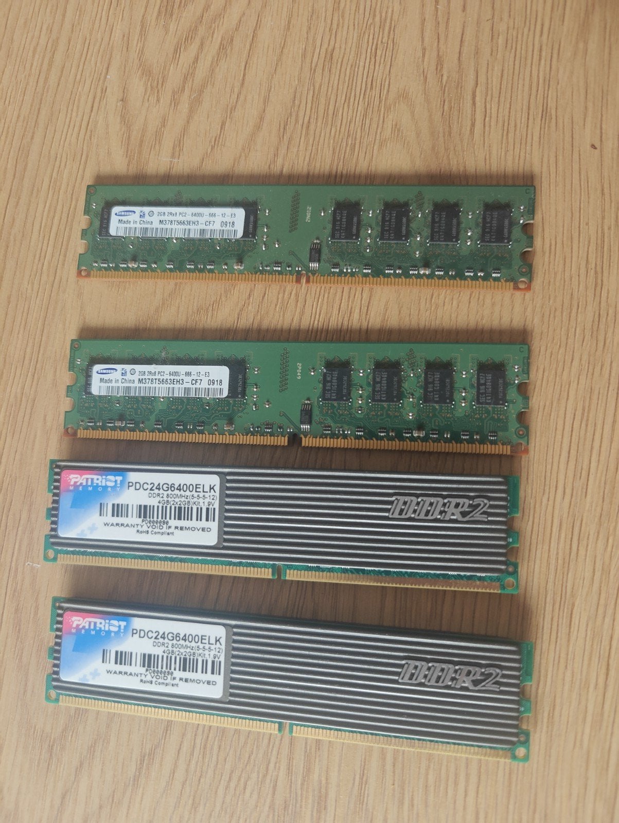 8GB DDR2 RAM Geheugenmodules (4x 2GB), Computers en Software, RAM geheugen, Gebruikt, 8 GB, Ophalen of Verzenden, DDR2