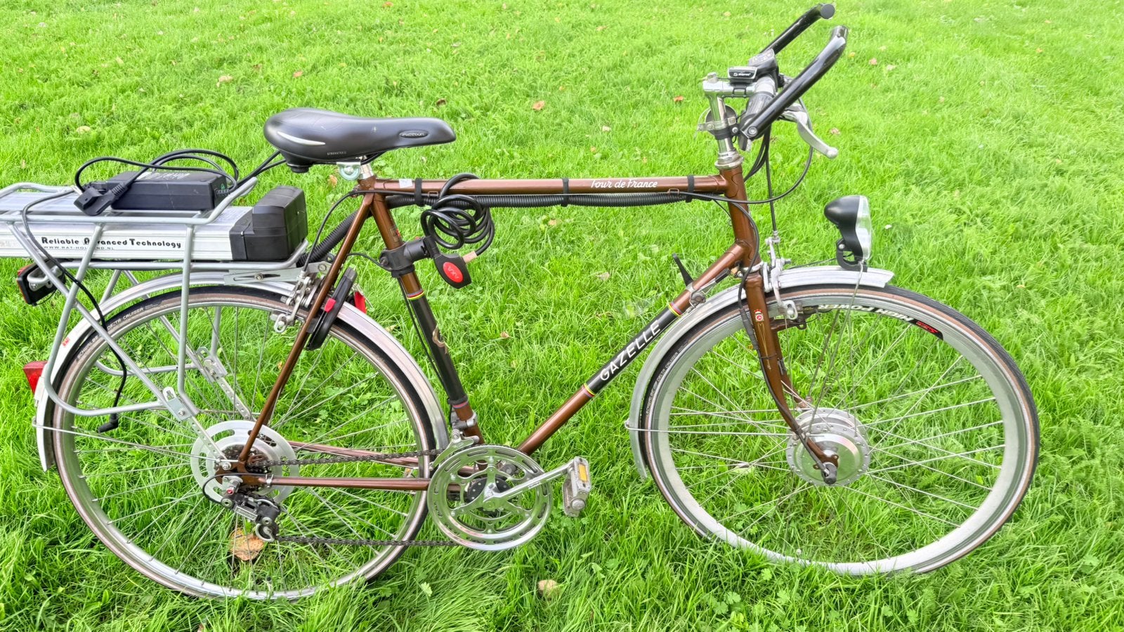 Nette goed werkende gave herenfiets E-bike Gazelle 61cm, 59 cm of meer, Ophalen, Velgrem, Jaren '60 of nieuwer