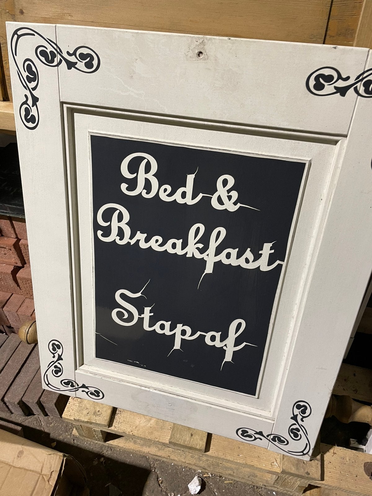 reclame bord paneel hout 73 x 90 cm, Ophalen, Gebruikt