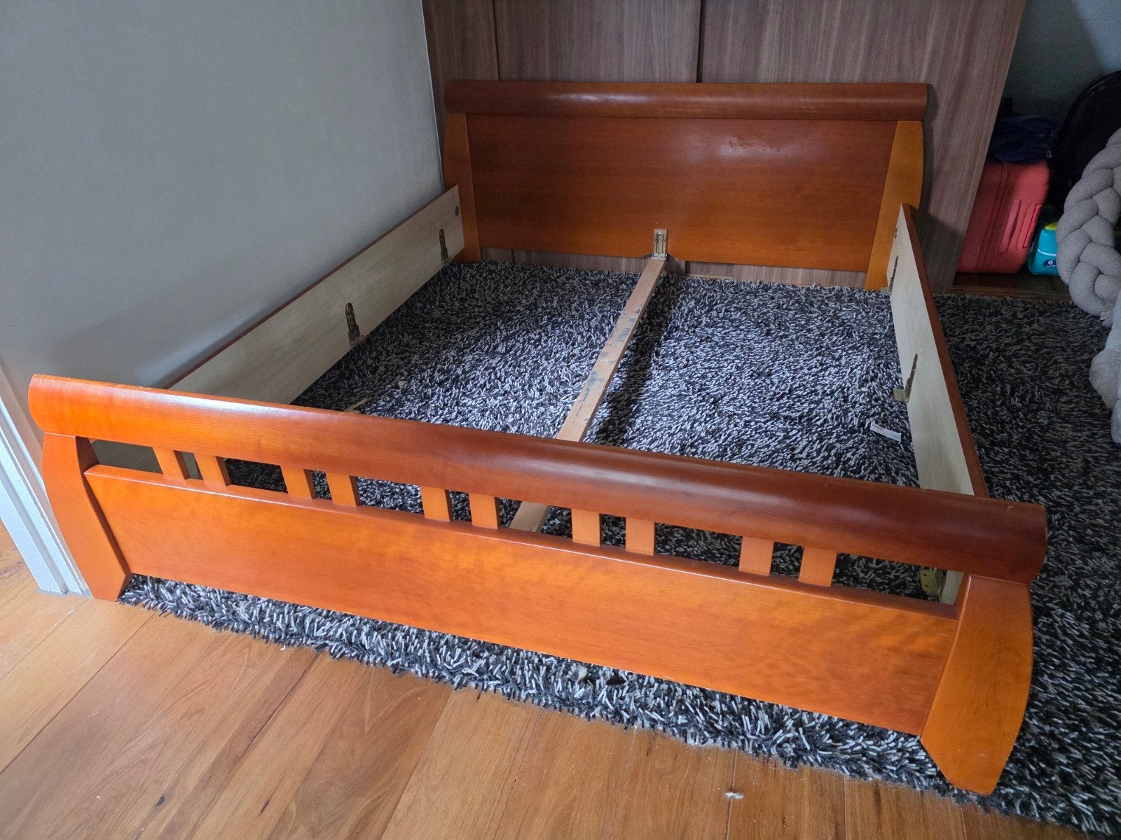 Auping bed ombouw 210x190 cm, Gebruikt, Bruin, 210 cm, Tweepersoons