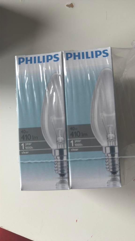Lamp Philips kaars 40 watt helder E 14, 30 tot 60 watt, Gloeilamp, Helder, E14 (klein)