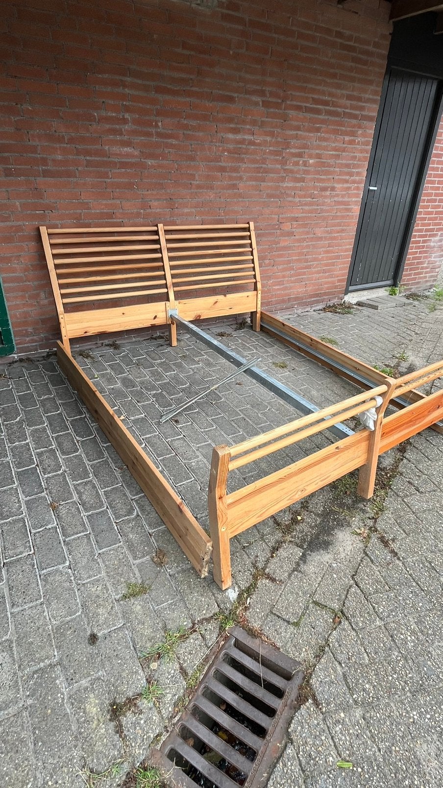 Houten bedframe IKEA, Ophalen, Gebruikt, Tweepersoons, 200 cm