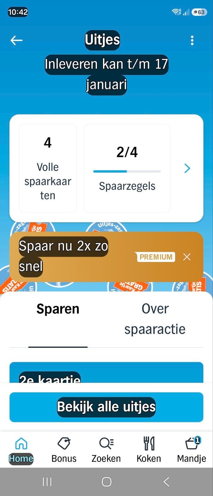 AH uitjes zegels 4 volle spaarkaarten, Verzamelen, Albert Heijn, Ophalen
