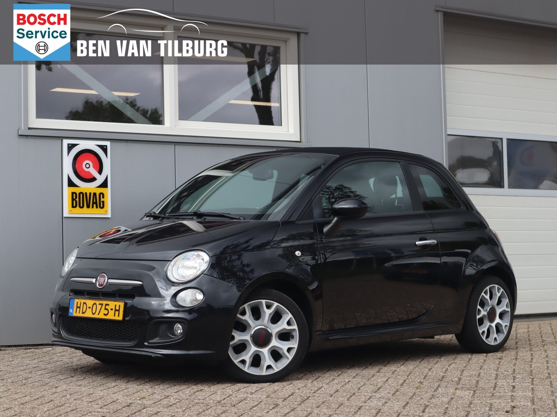 Fiat 500C 0.9 TwinAir Turbo 500S / Cabrio / Automatische kli, Auto's, Dealer onderhouden, Cabriolet, Leder en Stof, Zwart