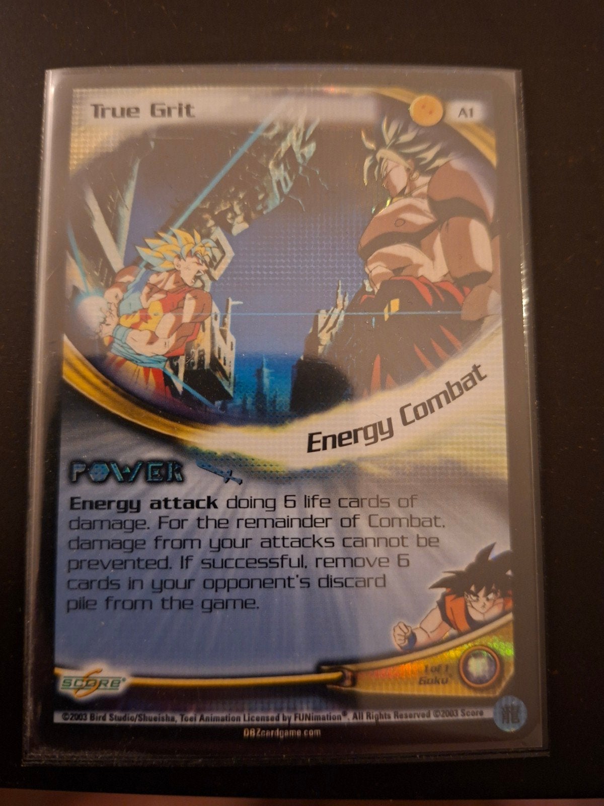 Dragon Ball Z (CCG) True Grit, Ophalen of Verzenden, Zo goed als nieuw, Losse kaart, Foil