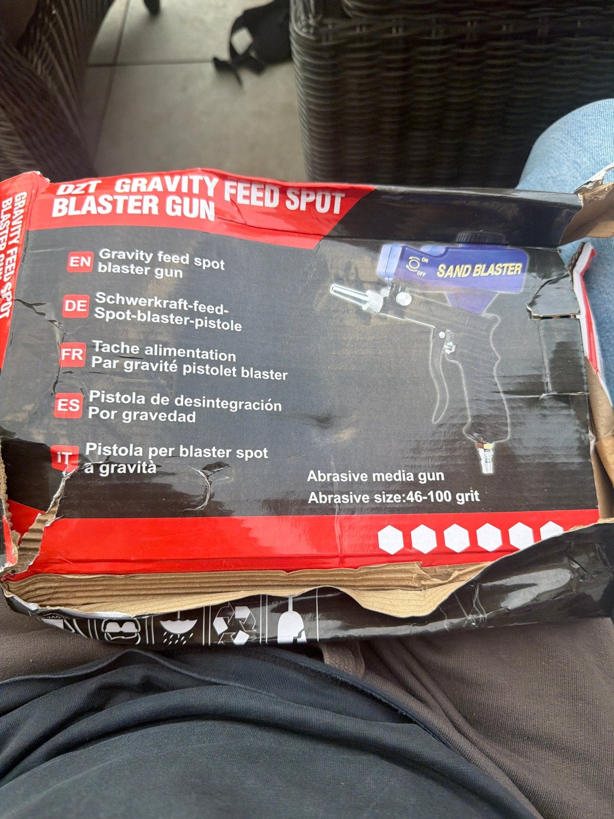 DZT Gravity Feed Spot Blaster Gun - Zandstraalpistool, Doe-het-zelf en Verbouw, Ophalen, Nieuw