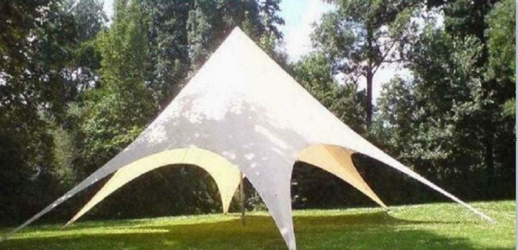 Professionele Stertent. Starshade 14x14m -Wit -Zwart Creme, Tuin en Terras, Ophalen of Verzenden, Nieuw, 8 meter of meer, Stertent