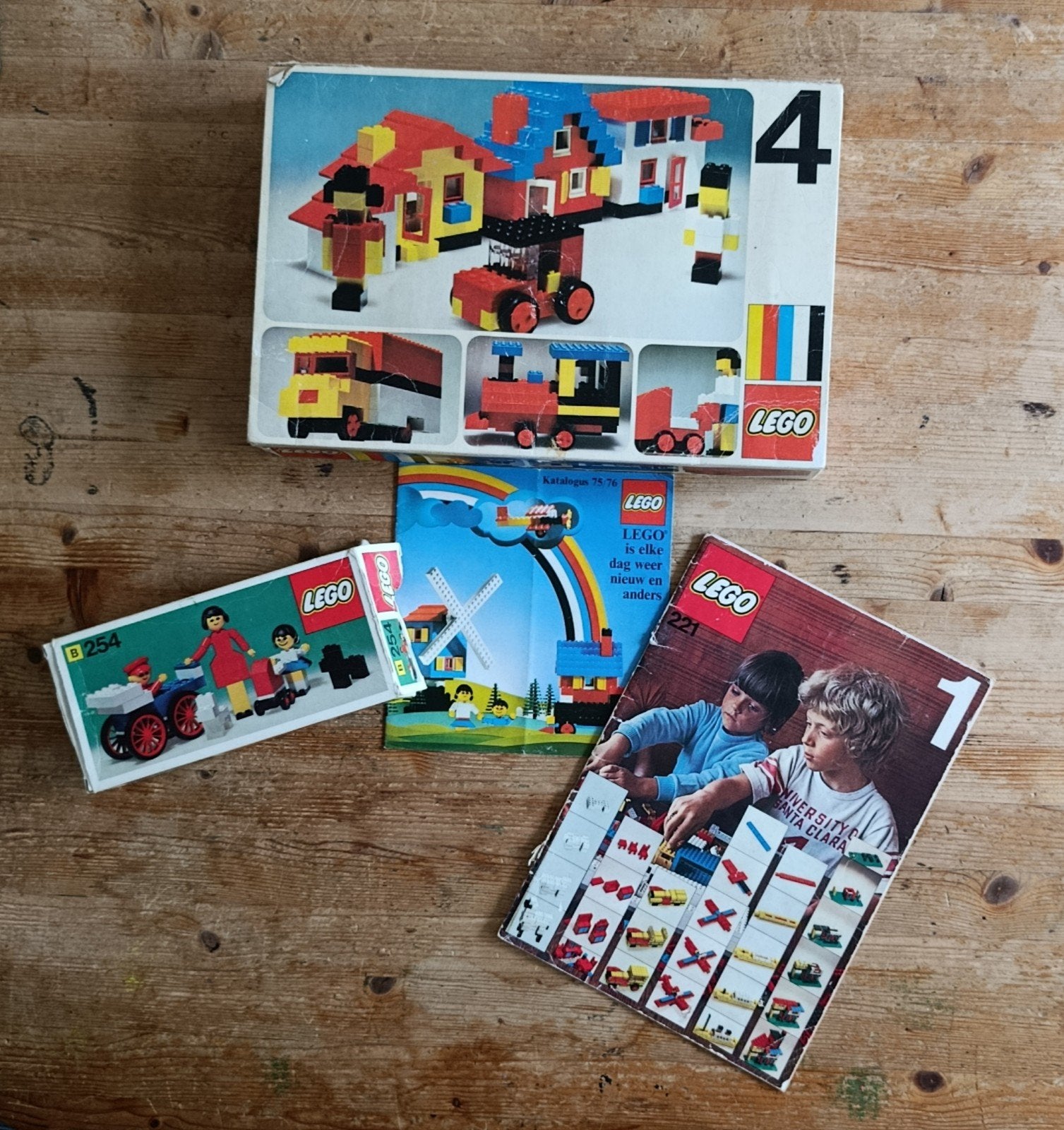 Vintage LEGO Set 4 (1973) en B254 met instructies en catalog, Kinderen en Baby's, Gebruikt, Lego, Ophalen of Verzenden, Complete set