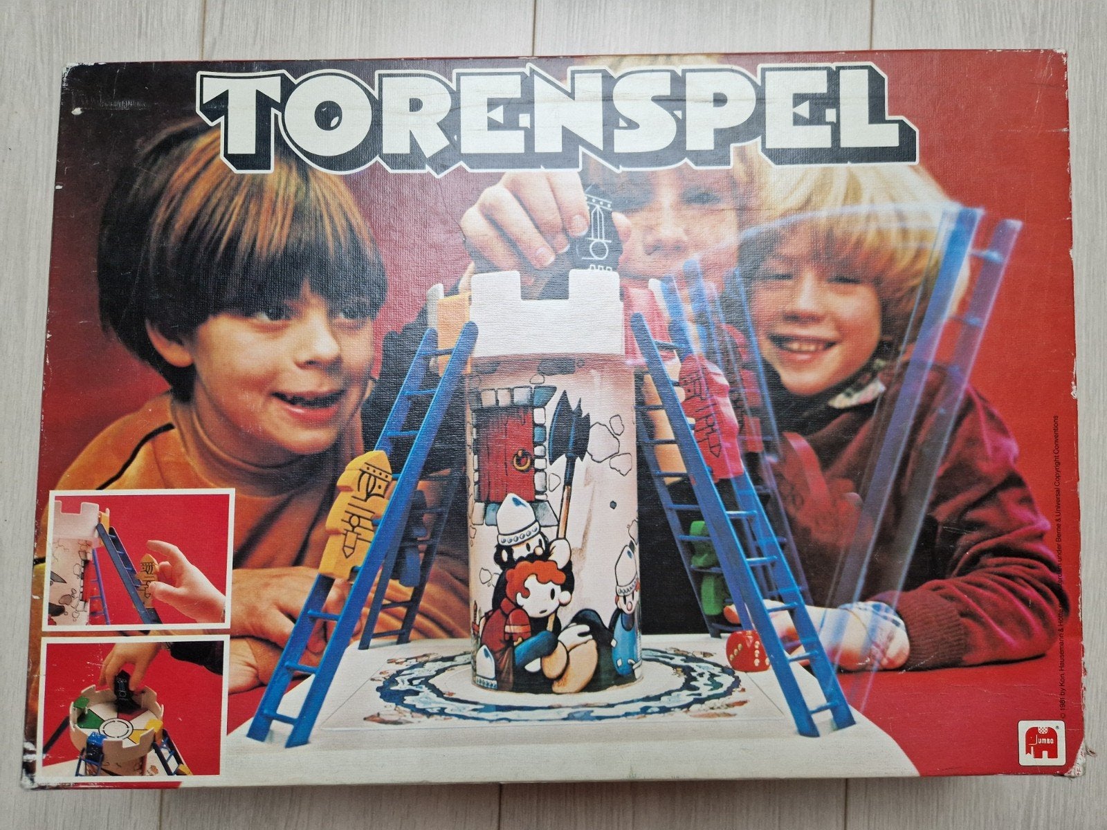 1981 torenspel jumbo 3D bordspel toren ridders ladders retro, Hobby en Vrije tijd, Gezelschapsspellen | Bordspellen, Ophalen of Verzenden