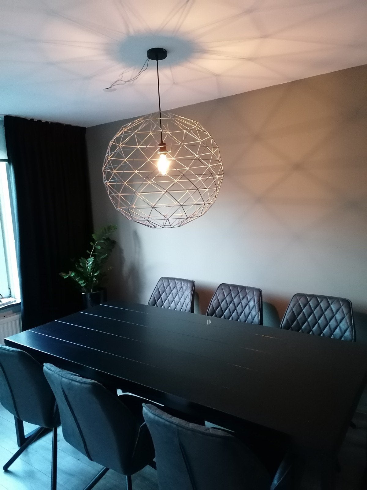 Moderne draadlamp - bolvormig design, Ophalen, Modern, Industrieel, E27 (groot), Zo goed als nieuw