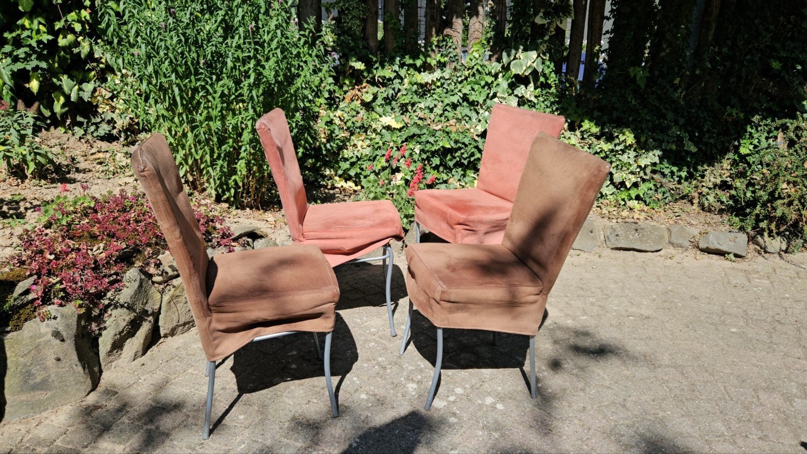 Eetkamer stoelen 4 stukd, Ophalen, Gebruikt, Bruin, Twee