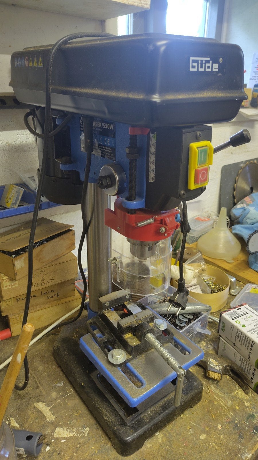 Güde GTB 16 Laser/550W Kolomboormachine, Doe-het-zelf en Verbouw, Gereedschap | Boormachines, Ophalen, Gebruikt, 600 watt of meer