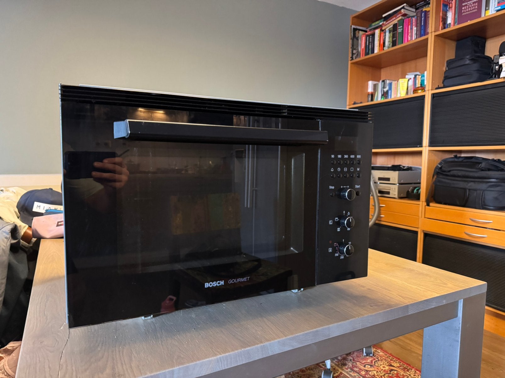 Bosch heteluchtoven/magnetron combi, Witgoed en Apparatuur, Ovens, Ophalen, Minder dan 45 cm, Gebruikt, Bosch