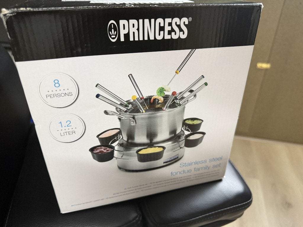 Princess fondue set 1.2 liter (8 personen), Witgoed en Apparatuur, Ophalen of Verzenden, Zo goed als nieuw, Elektrisch, Fondueset